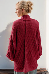 Double Take Full Size Open Front Long Sleeve Cardigan - Trendsi - Flyclothing LLC