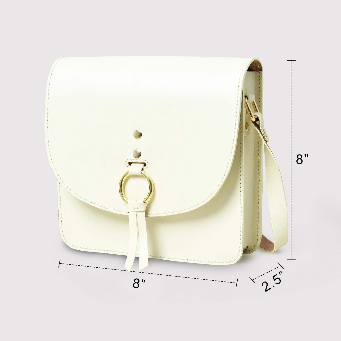 White Elegance Crossbody Sling Bag - Classy Leather Bags - Flyclothing LLC