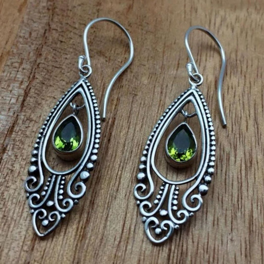 Alloy Rhinestone Cutout Earrings - Trendsi