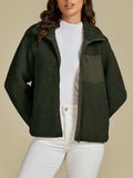 Zip Up Long Sleeve Plush Jacket - Trendsi - Flyclothing LLC