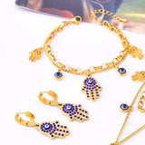 18K Gold-Plated Hand Charm Jewelry Set - Trendsi - Flyclothing LLC