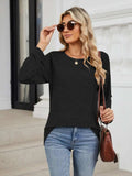 Round Neck Long Sleeve T-Shirt - Trendsi - Flyclothing LLC