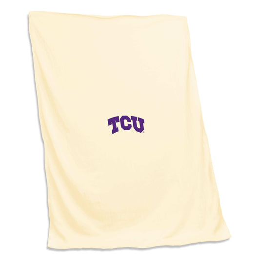 TCU Oatmeal Screened Sweatshirt Blanket - Logo Brands - Flyclothing LLC