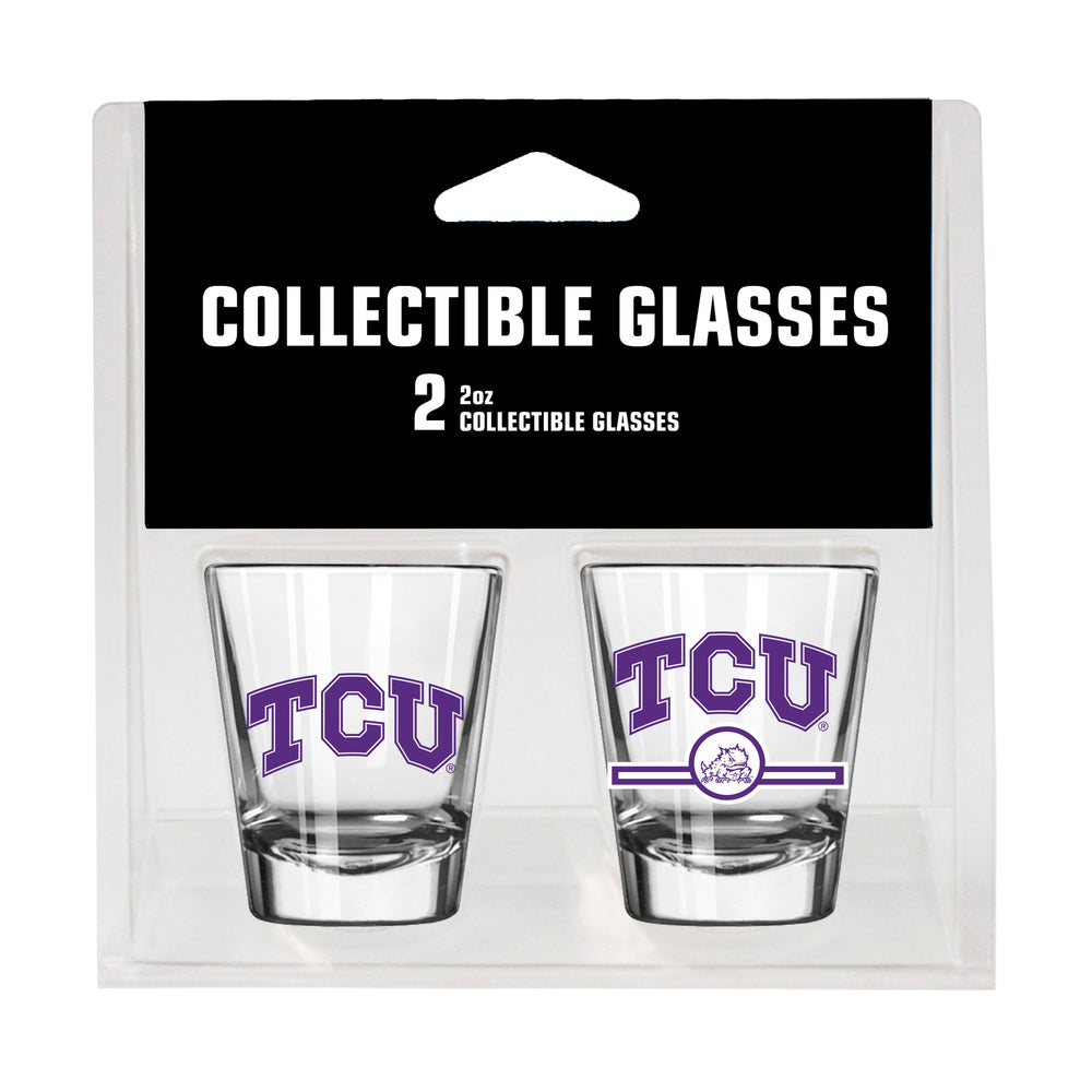 TCU Campus Colors 2oz Letterman Shot Glass 2 Pack