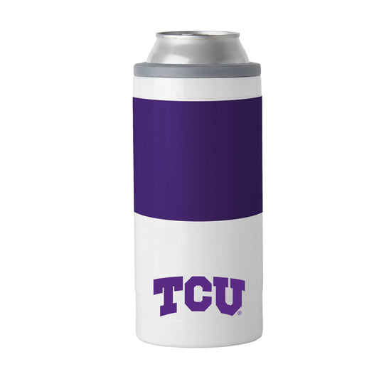 TCU 12oz Colorblock Slim Can Coolie - Logo Brands - Flyclothing LLC