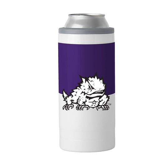 TCU 12oz Colorblock Slim Can Coolie - Logo Brands - Flyclothing LLC