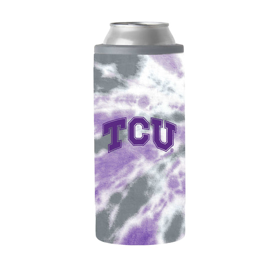 TCU 12oz Tie Dye Slim Can Coolie - Logo Brands - Flyclothing LLC