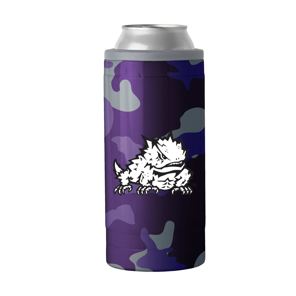 TCU 12oz Camo Swagger Slim Can Coolie - Logo Brands - Flyclothing LLC