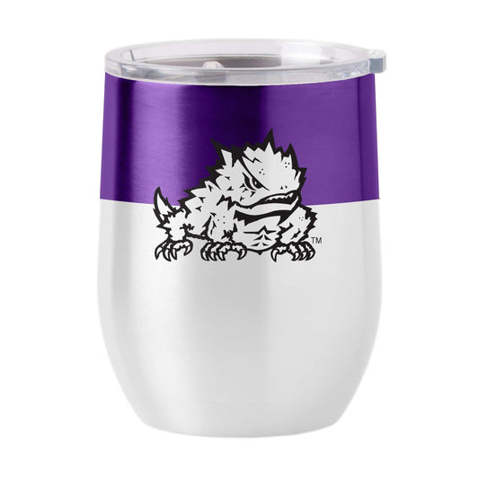 TCU 16oz Colorblock Stainless Curved Beverage - Logo Brands - Flyclothing LLC