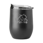 TCU 16oz Gun Metal Powder Coat Curved Beverage