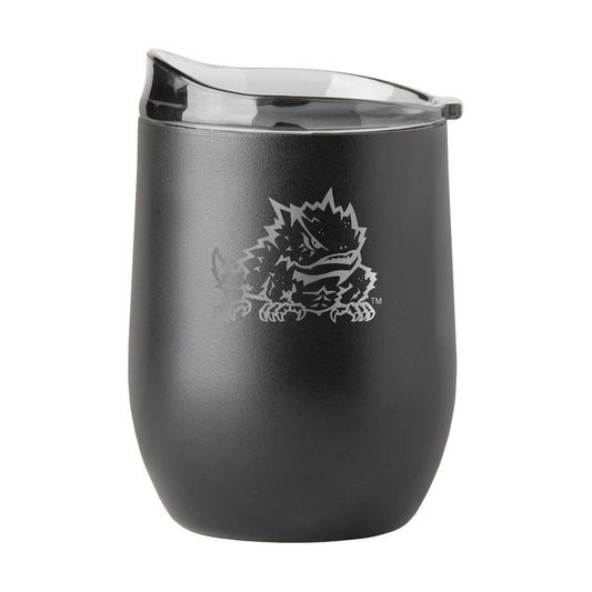 TCU 16oz Gun Metal Powder Coat Curved Beverage - Logo Brands - Flyclothing LLC