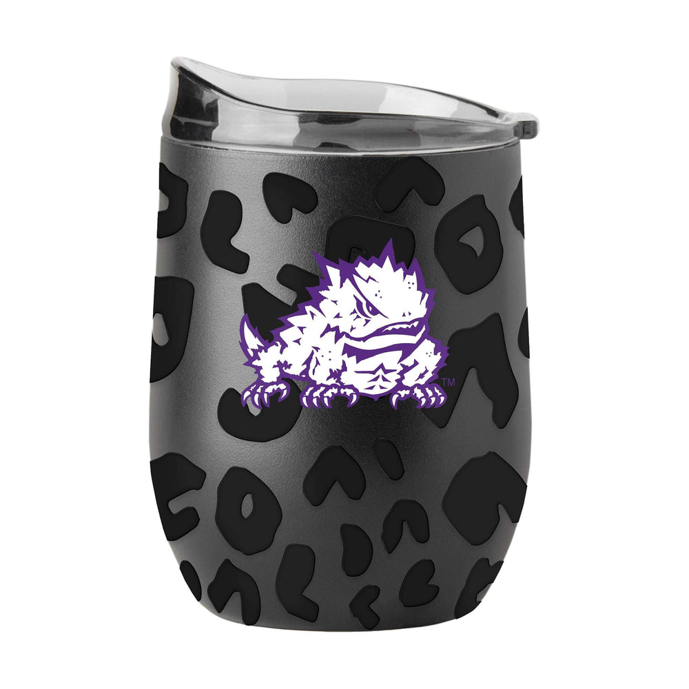 TCU Leopard 16oz Black Powdercoat Curved Beverage - Logo Brands - Flyclothing LLC