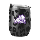 TCU Leopard 16oz Black Powdercoat Curved Beverage