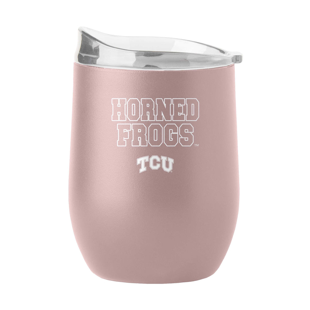 TCU 16oz Stencil Powder Coat Curved Bev - Logo Brands - Flyclothing LLC