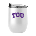TCU 16oz Swagger White Powder Coat Curved Beverage