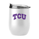 TCU 16oz Swagger White Powder Coat Curved Beverage