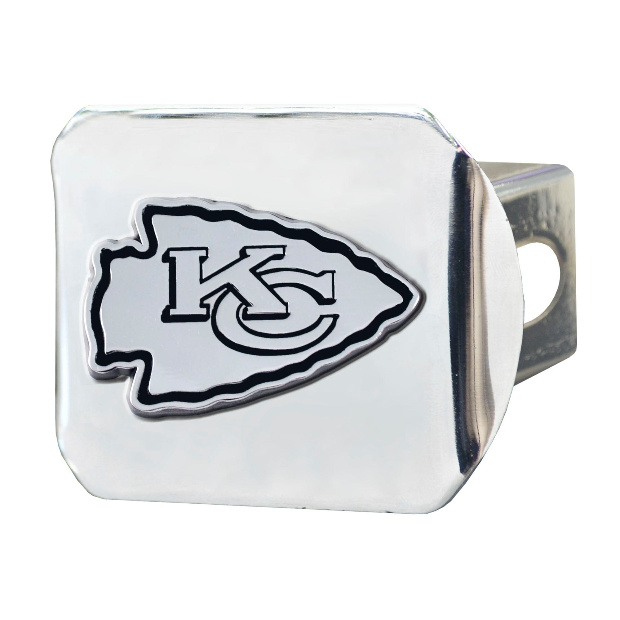 Kansas City Chiefs Chrome Metal Hitch Cover with Chrome Metal 3D Emblem - Kansas City Chiefs