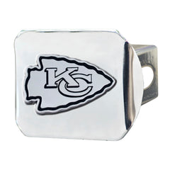 Kansas City Chiefs Chrome Metal Hitch Cover with Chrome Metal 3D Emblem - Kansas City Chiefs