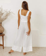 Square Neck Sleeveless Top and Pants Set - Trendsi - Flyclothing LLC