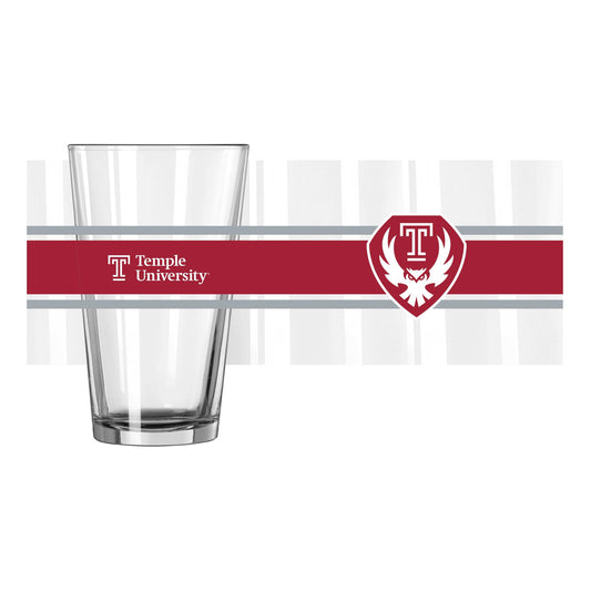 Temple 16oz Stripe Pint Glass - Logo Brands - Flyclothing LLC