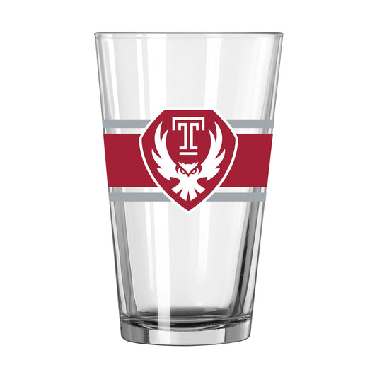 Temple 16oz Stripe Pint Glass - Logo Brands - Flyclothing LLC