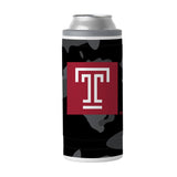 Temple Black Camo 12oz Slim Can Coolie