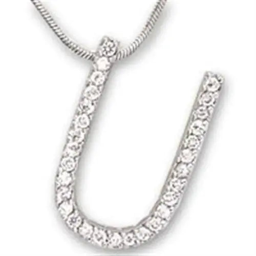 21619 - Rhodium Brass Pendant with AAA Grade CZ in Clear - Alamode - Flyclothing LLC