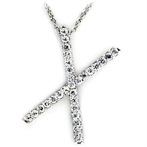 21622 - Rhodium Brass Pendant with AAA Grade CZ in Clear - Alamode - Flyclothing LLC