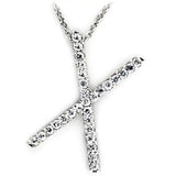 21622 - Rhodium Brass Pendant with AAA Grade CZ  in Clear - Alamode