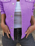 Button Front Closure Denim Jacket - Trendsi - Flyclothing LLC