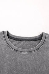 Mineral Wash Half Sleeve Vintage T Shirt - Trendsi - Flyclothing LLC