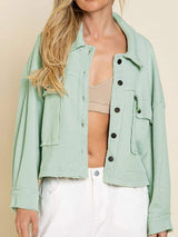 Button Up Long Sleeve Jacket - Trendsi - Flyclothing LLC