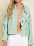 Button Up Long Sleeve Jacket - Trendsi - Flyclothing LLC