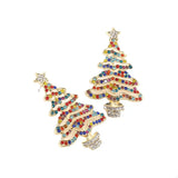 Christmas Tree Rhinestone Earrings - Trendsi - Flyclothing LLC