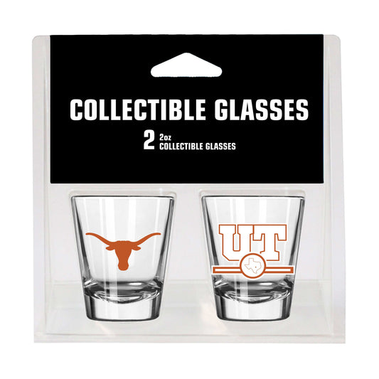 Texas Campus Colors 2oz Letterman Shot Glass 2 Pack - Logo Brands - Flyclothing LLC