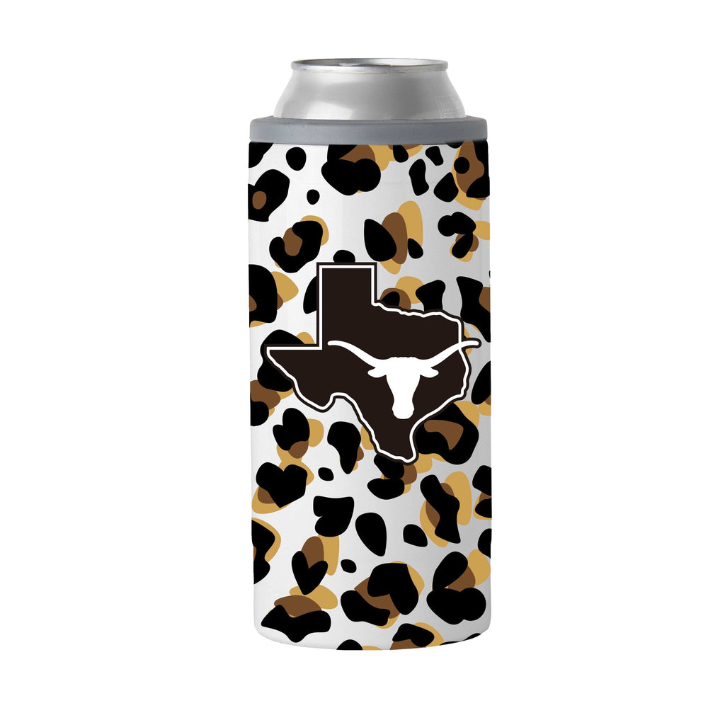 Texas 12oz Neutral Leopard Slim Can Coolie - Logo Brands - Flyclothing LLC