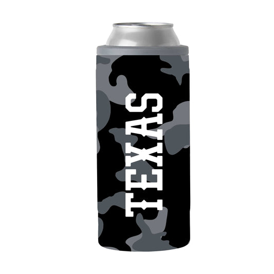 Texas Black Camo 12oz Slim Can Coolie - Logo Brands - Flyclothing LLC