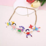 18K Gold-Plated Bead Charm Necklace - Trendsi - Flyclothing LLC