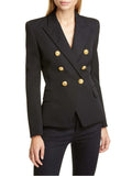 Lapel Collar Long Sleeve Blazer - Trendsi - Flyclothing LLC