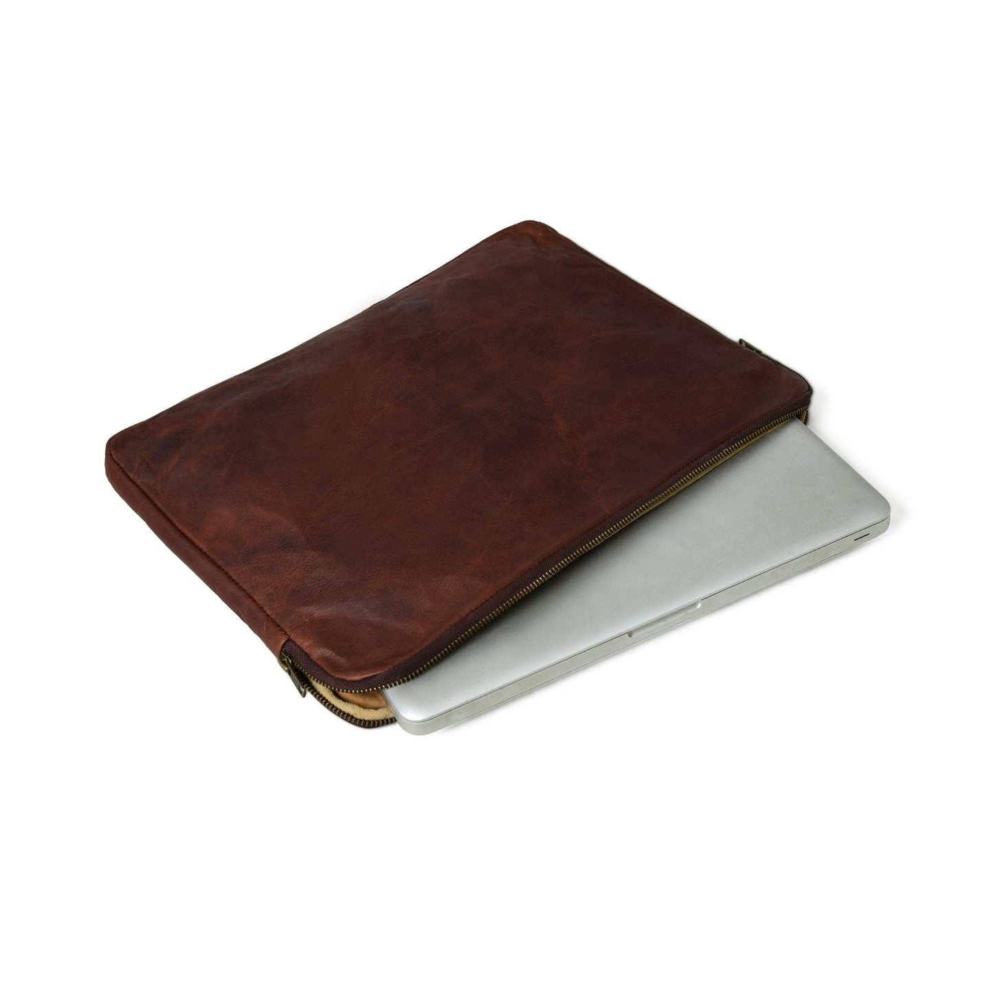 Zento Laptop Sleeve - Dark Brown - Classy Leather Bags - Flyclothing LLC