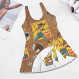 Baha Ranch Vintage Cowgirl Collage Skirted Swim Suit - Baha Ranch Western Wear - Flyclothing LLC