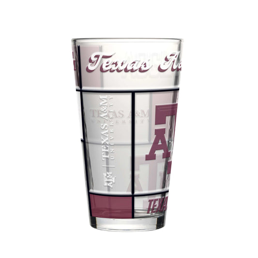 Texas A&M 16oz Quilted Stained Pint Glass - Logo Brands - Flyclothing LLC