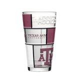 Texas A&M 16oz Quilted Stained Pint Glass