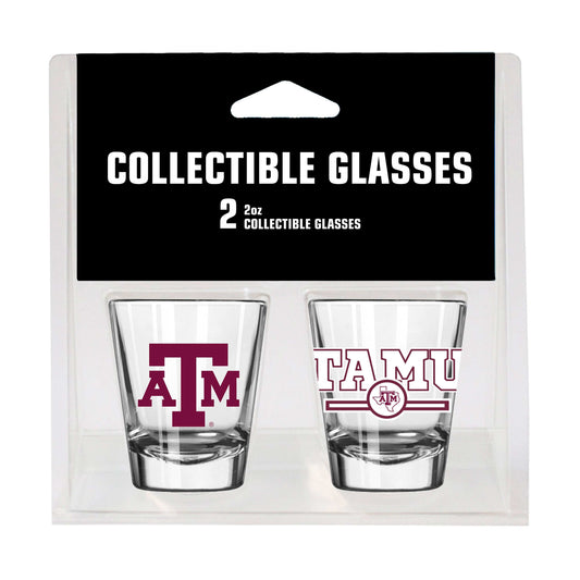 Texas A&M Campus Colors 2oz Letterman Shot Glass 2 Pack - Logo Brands - Flyclothing LLC