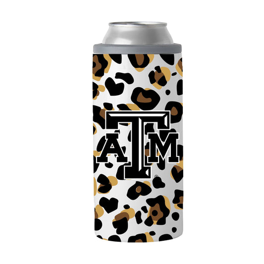 Texas A&M 12oz Neutral Leopard Slim Can Coolie - Logo Brands - Flyclothing LLC
