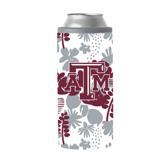 Texas A&M 12oz Floral Slim Can Coolie - Logo Brands - Flyclothing LLC
