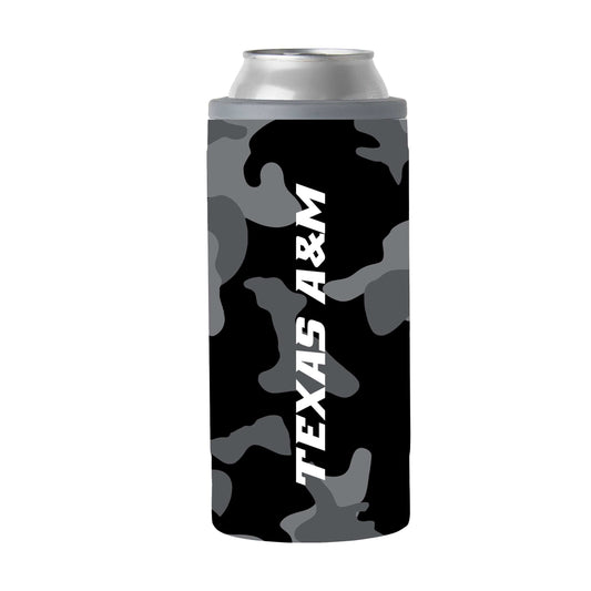 Texas A&M Black Camo 12oz Slim Can Coolie - Logo Brands - Flyclothing LLC