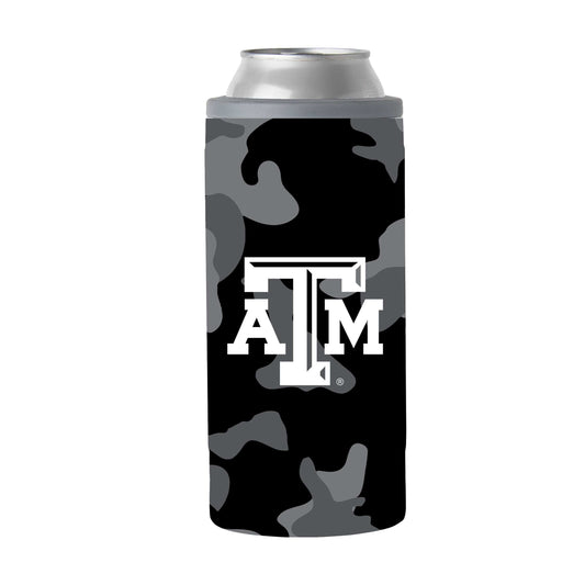 Texas A&M Black Camo 12oz Slim Can Coolie - Logo Brands - Flyclothing LLC