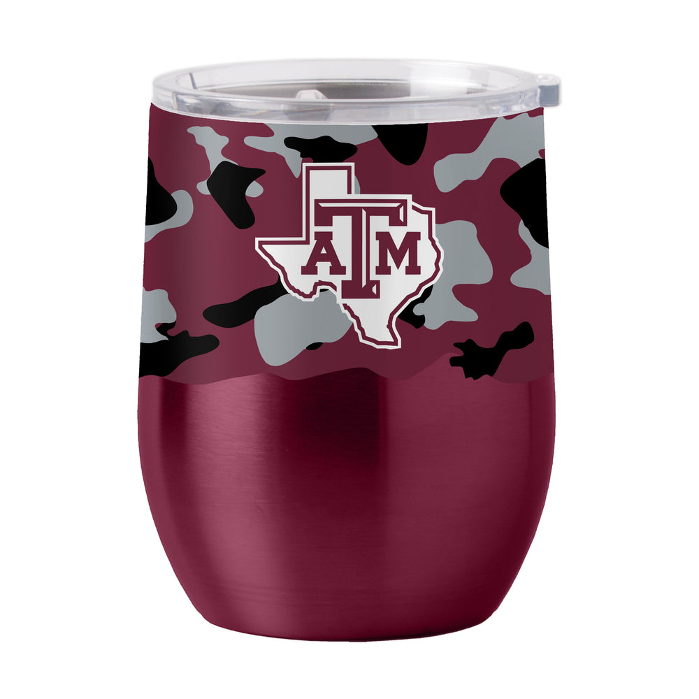 Texas A&M 16oz Camo Stainless Curved Beverage