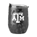 Texas A&M Leopard 16oz Black Powdercoat Curved Beverage